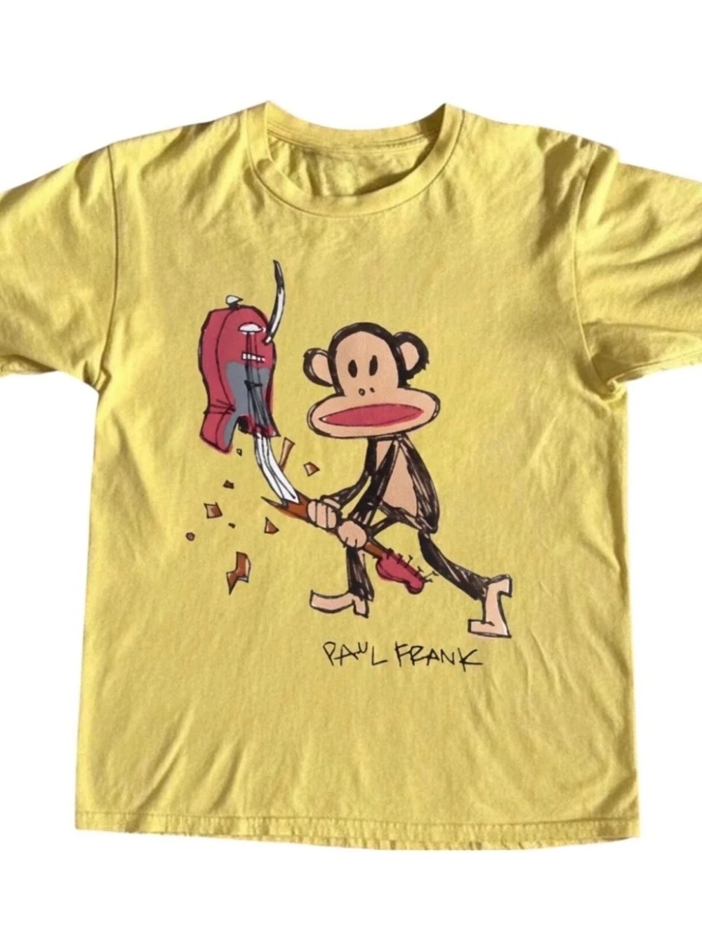 Gildan Yellowhaze Graphic Short Sleeve Tee with Monkey Print